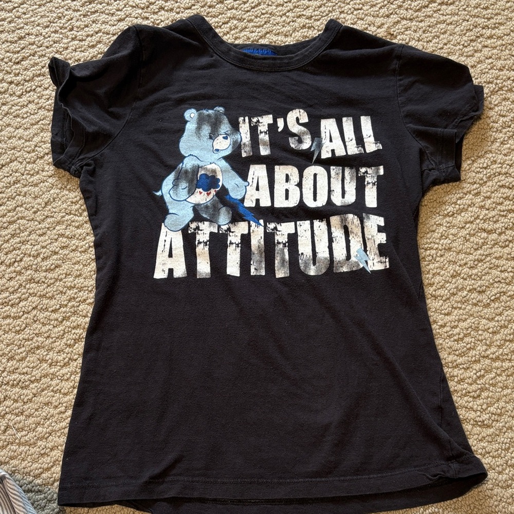 Care Bears Black Tee with Blue Bear Graphic